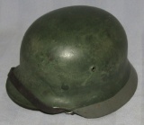 M35 Helmet With Liner/Chin Strap- Unusual Paint Configuration-EF62-Chin Strap dated 1937