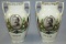 2pcs-Fine Porcelain Urn Vases With Kaiser Wilhelm Commemorative Motif