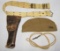 4pcs-WW1 U.S. Officer's Garrison Cap-Pistol Lanyard-Web Belt With Named .45 Pistol Holster