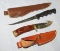 2pcs-Ducks Unlimited Knives With Leather Sheaths By Imperial & BUCK