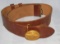 Political Leader Brown Leather Belt With Gold Gilt Buckle