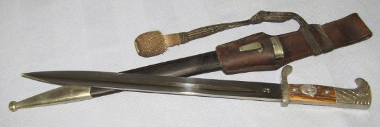 Nazi Police Stag Grip Dress "Bayonet" With Scabbard/Frog-Unit Stamping On Scabbard-WKC