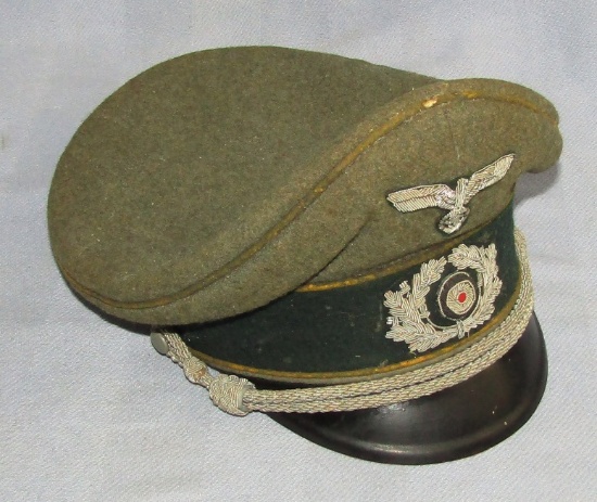 Wehrmacht Signals Officer's Visor Cap-Bullion Insignia-SCHELLENBERG Maker