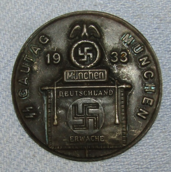1933 Deutschland Erwache SS Gautag Rally Badge