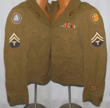 WW2 Occupation Ike Jacket W/Theater Made Ribbon Bars-3rd Army & Constabulary Bullion Patches