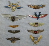 10pcs-WW2 Period Sweetheart Wings-Several Are Rare Uncommon Variants-Sterling