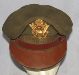 WWII Period Army Officer's Dark OD Visor Cap-Depot Issue