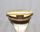 WW2 Period USN Ensign/Lt. Commander White Top Visor Cap-Named