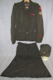 Very Rare Pre/Early WW2 Period Ladies American Red Cross Motor Service 3pc Uniform