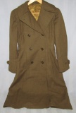 Scarce WW2 Women's Army Corp (WAC) Double Breasted Serge Wool Overcoat-Size 10R