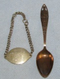2pcs- WW1 Period British Royal Flying Corp Bracelet-1918 Dated Military Motif Bronze Spoon