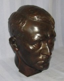 Rare 2-1/2 Times Life Size Hitler Head Bronze Bust By H.M. Ley