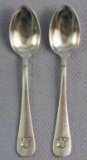 Pair Of Nazi Leader Fritz Saukel Monogram Demitasse Spoons-