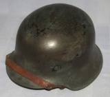M42 Helmet with Light Camo? Finish-Original Liner-Early Type Roller Buckle Chin Strap