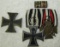 3pcs-WW1 Two Place Parade Mount Medal Bar-WW1 Iron Cross 1st Class-2 Place Ribbon Bar