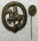 2pcs-SA Equestrian/Rider Badge In Bronze With Stickpin-Both Are 