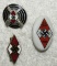 3pcs-Hitler Youth Marksman Badge-Member Pin-Porcelain Rally Pin