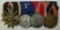 4 Place Parade Mount Medal Bar-War Merit 2nd Class-Luftwaffe 4 yr Service-Austrian/Czech Medals