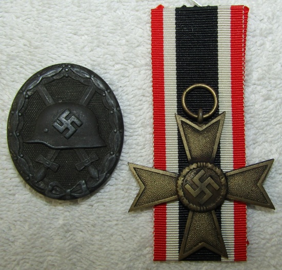 2pcs-Silver Wound Badge-War Merit Cross 2nd Class W/O Swords