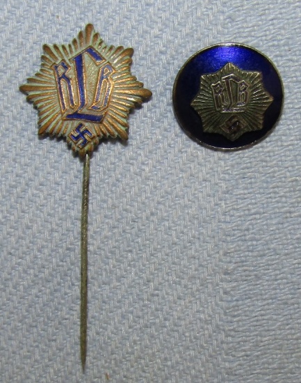 2pcs-Early 1st Pattern RLB Member Blue Enamel Badge-Member Stickpin