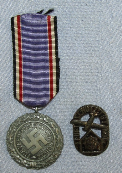 2pcs-Luftschutz Service Medal W/Ribbon-Luftschutz/RLB Pin