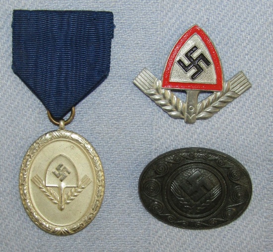 3pcs-RAD Service Medal-Cap Insignia-Female RAD Worker's Brooch