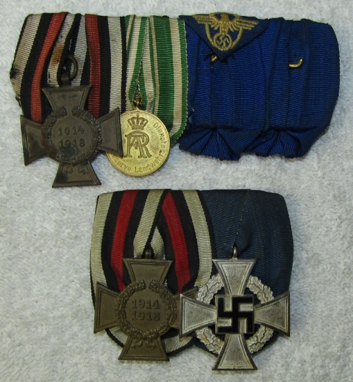 2pcs-WW1/WW2 German Parade Mount Medal Bars