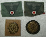 4pcs-WW2 Period Wehrmacht M43 Trapezoid Insignia-Qualified Driver Sleeve Rates