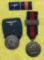 3pcs-Parade Mount Wehrmacht 4yr Service Medal-Czech Annex Medal W/Prague Bar-Ribbon Bar