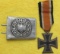 2pcs-Wehrmacht Pebbled Aluminum EM Buckle-Iron Cross 2nd Class W/Ribbon