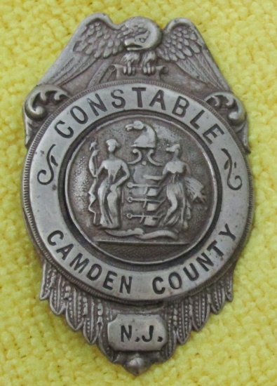 Ca. Early 1900's "CAMDEN COUNTY, NJ CONSTABLE" Badge
