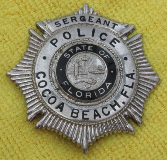 Ca. 1940-50's "COCOA BEACH, FL. POLICE SERGEANT" Badge