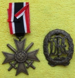 2pcs-War Merit Cross 2nd Class W/Swords-DRL Badge