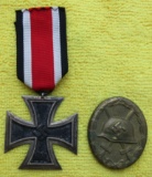 2pcs-WW2 Iron Cross 2nd Class-Black Wound Badge