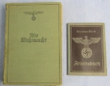 2pcs-WW2 Period 1940 Dated Wehrmacht History Book-Arbeitsbuch