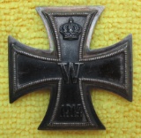 WW1 Iron Cross 1st Class-Vaulted Example-Reverse Pin Is .800 Silver Content Hallmarked