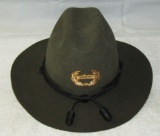 Ca.1970-80's High Quality Fur Campaign Style Hat With Sheriff's Badge