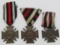 3pcs-WW1 German  Honor Crosses For Combatant-2 Are Parade Mounted