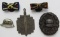 5pcs-Two Buttonhole Ribbon Devices-Der Stahlhelm Pin-Black Wound Badge-Veterans Fob