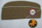 2pcs-WW2 U.S. Garrison Cap W/Infantry Piping/Glider/Paratroops Patch-17th Airborne Patch/Wings