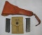 WW2 U.S. .45 Pistol Holster & .45 Clip Pouch-Both 1942 Dtd-Early Military Issue Civilian Type Clips