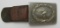 Luftwaffe Pebbled Aluminum Belt Buckle For EM With Leather Tab. 1938 Dated By F.K.O.
