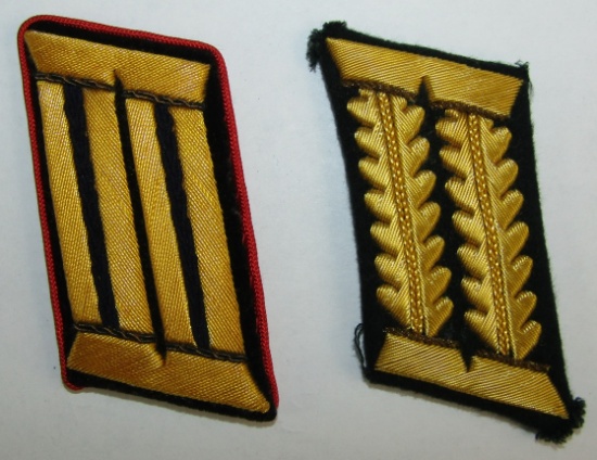 2pcs-WW2 German Wehrmachtbeamte Armed Forces Official Single Collar Tabs