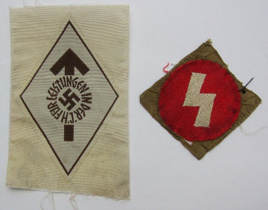 2pcs-WW2 Period Hitler Youth Bevo Embroidered Insignia