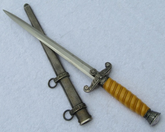 Wehrmacht Officer's Dress Dagger With Engraved Dedication On Cross Guard