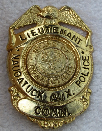 1960-70's State Of Connecticut,  Naugatuck Aux. Police Lieutenant's Badge