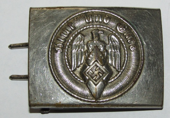 Early Nickel Finish Hitler Youth Belt Buckle-RZM M4/39-Assmann