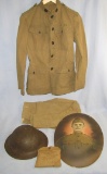 WW1/Earlier Summer Weight Tunic For EM-Mexican Border Ribbon-Pants-Helmet-Portrait-Named