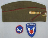 11th Airborne Glider Artillery Cap/Patches/Insignia Grouping