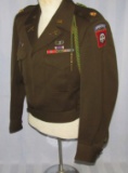 WW2  Officer's 82nd Airborne Division Ike Jacket-Ribbon Bars-Jump Wings-Fourragere-Major Rank